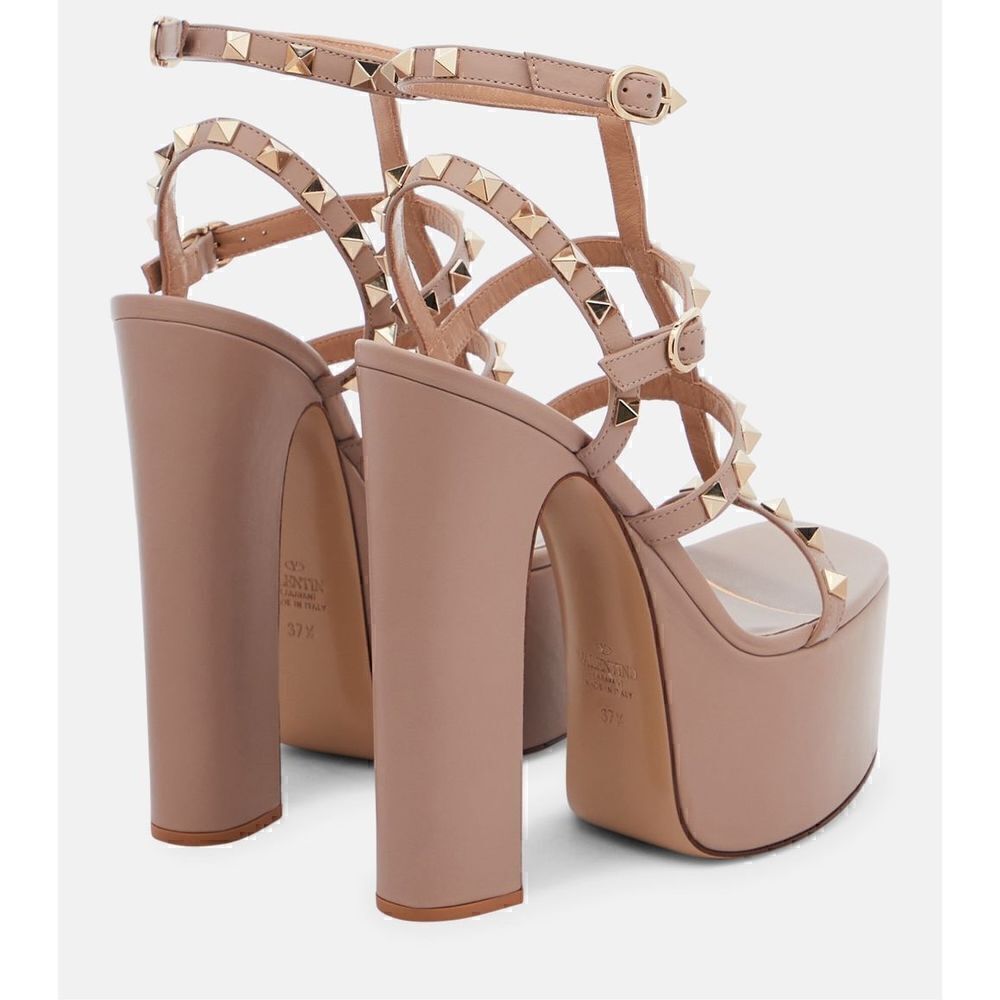 Valentino Garavani Rockstud Platform Heels Nude Size 39.5 - Picture 6 of 12